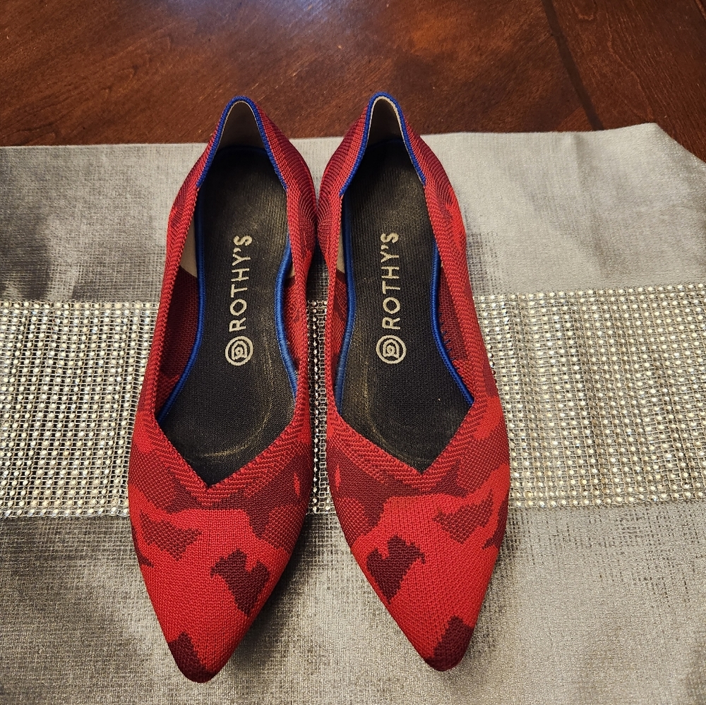 Rothy's The Point Shoes Size 10 Camo Red